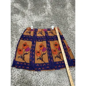Maeve Anthropologie Womens XS Mini Skirt Floral Sequin Boho Poppy Purple Orange thumbnail 9