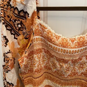 Cato‎ Orange Floral Smocked Crop Balloon Sleeve Top Boho Festival Womens 18/20 thumbnail 4