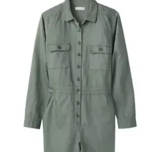 NWT Outerknown Utility Sea Button Front Long Sleeve Jumpsuit Green Medium thumbnail 5