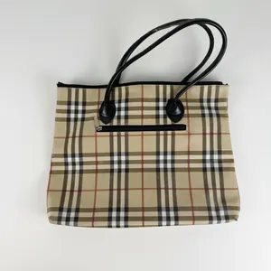 Authentic Vintage Burberry Blue Label Nova Check Plaid Canvas Tote Bag thumbnail 2
