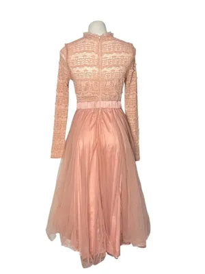 BALTIC BORN Lonnie Tulle Dress Pink Lace Tulle Skirt Fit & Flare Size Medium thumbnail 3