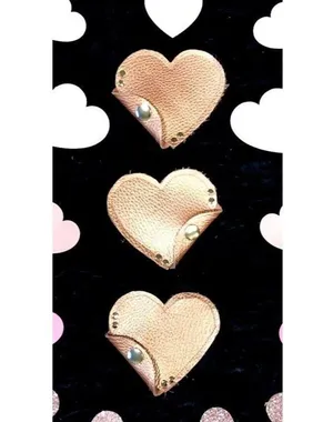 Handmade Pink Leather Heart Pouch | Coin purse with Snap thumbnail 4