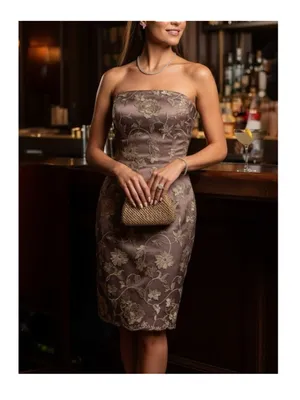 Adrianna Papell ✶ Strapless Lace Sheath Cocktail Dress ✶ Floral Embroidery ✶ 2 thumbnail 14