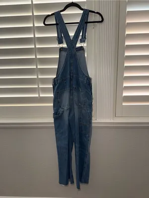 Anthropologie Pilcro Relaxed Denim Overalls 25 Distressed Raw Hem Light Wash thumbnail 4