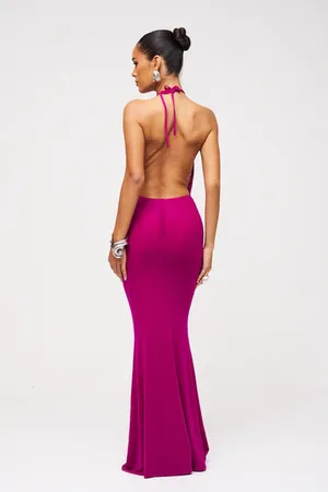 Murci Deep Cowl Neck Maxi Dress Purple Size 6 thumbnail 2