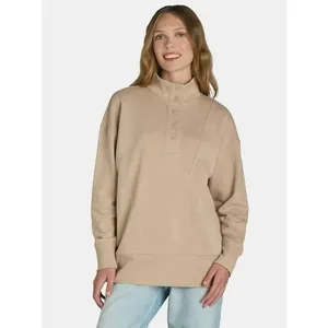 Time and Tru Womens Pullover Sweatshirt Size S Champagne Mock Neck Button Top thumbnail 5