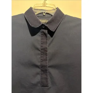 COS Shirt Dress Navy Blue Short Sleeve Hidden Button Textured Collar Size 6 thumbnail 6