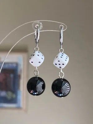 Handmade y2k funky unique dangle earrings 🌀🖤 thumbnail 2
