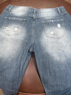 Women’s Distressed Blue Jeans with Pink Heart Patch Details thumbnail 2