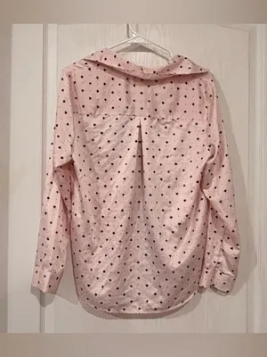 FINAL PRICE Betsey Johnson Pink Button-Front Heart Print Pajama Top thumbnail 6