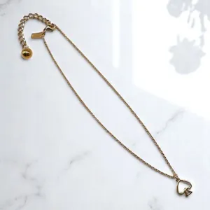 Kate spade Gold tone‎ Signature Logo Pendant Charm open spade designer necklace thumbnail 1