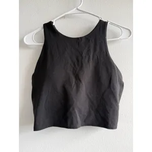Athleta Conscious Crop Top Black High Neck Racerback Sports Bra Tank 465644 M thumbnail 3