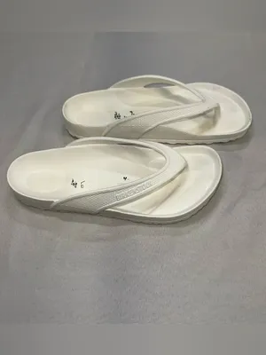 Birkenstock White Rubber Toe Post Thong Size 8 Women Size 6 Men thumbnail 2