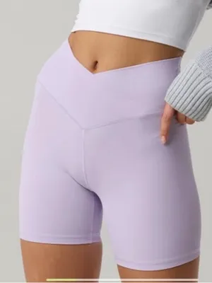 OFFLINE By Aerie Real Me Crossover High Waisted 5" Bike Short | Lavander thumbnail 1