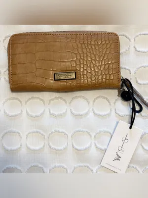 Jessica Simpson Daphne Zip Around Wallet Wristlet Wheat Tan Western Boho NWT thumbnail 8