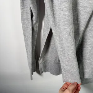 Alo Yoga Glipse Crewneck Sweatshirt Grey Athleisure Side Slit Oversized Women Sm thumbnail 3