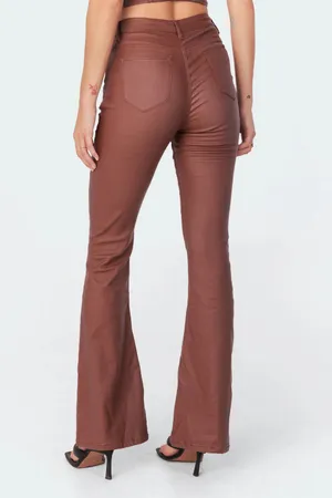 Edikted Leather Flare Jeans thumbnail 5