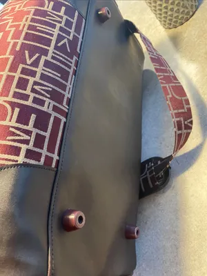 Diane Von Furstenberg Burgundy Monogram Travel Duffel with Dark Brown Trim thumbnail 7