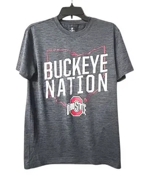 Ohio State University T-Shirt S "Buckeye Nation"‎ Gray Graphic Athletic Tee OSU thumbnail 1