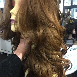 Auburn Wig red brown Human Blend long Swisslace thumbnail 3