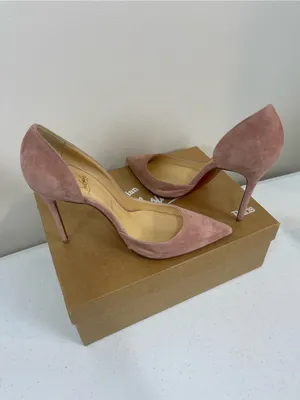 Brand New Christian Louboutin Blush Suede Pointed-Toe Pumps thumbnail 6