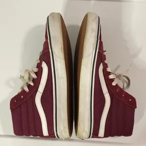 Vans Off the Wall Burgundy High Top Suede Skate Sneakers women’s size 8 thumbnail 6