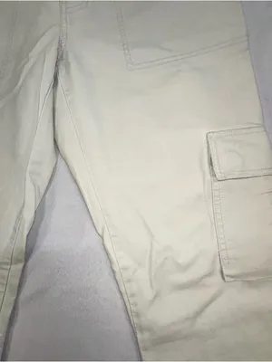 Abercrombie & Fitch Women’s Cream Cargo Pants Low Rise Flare Leg Zip Hem Sz 10 thumbnail 5