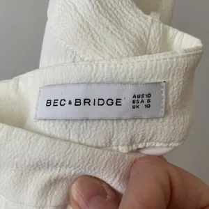 Bec & Bridge 6 Luxury White Midi Dress Plunging V Neck Backless Textured Wedding thumbnail 7
