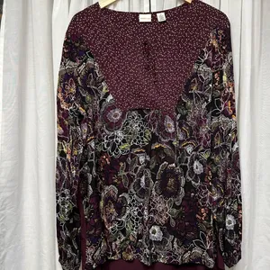 Westbound Women’s Floral‎ Print Long Sleeve Size XL Top thumbnail 8