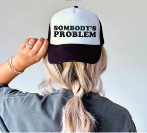 Otto Hat SOMBODY'S PROBLEM Black & White Trucker Hat thumbnail 2
