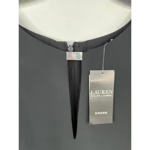 Lauren Ralph Lauren Black Short Sleeve Metal Plaque Keyhole Crew Neck Dress 16 thumbnail 9