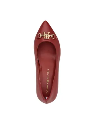 NWT Tommy Hilfiger Womens Nanya Block Heel Pumps TWNANYA Red 7.5M thumbnail 2