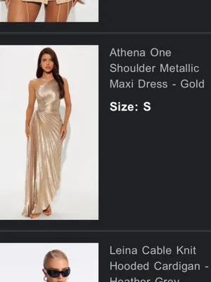 One-Shoulder Gold Metallic Dress thumbnail 2