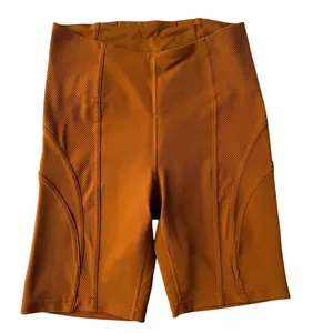 Lululemon Ribbed High-Rise Yoga Short 8" Butternut Brown Size 6 Biker Cycle Run thumbnail 3