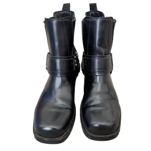 Marc Fisher LTD Black Leather Harness Square Toe Ankle Biker Boots Size 6 thumbnail 3