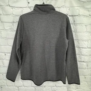 St Johns Bay Top Women's M Gray 1/4 Snap Sweatshirt Pockets Long Sleeve Fleece thumbnail 2