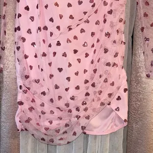 NWT Luxe Wave Size S Pink Heart Patterned Dress thumbnail 2