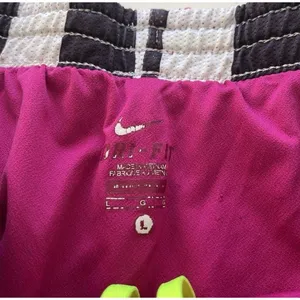 Nike Women's Dri-Fit Running‎ Shorts Pink Neon Accents Size L thumbnail 5