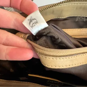 MCM Visetos 2 Way Monogram Bag with Crossbody Strap tan cream neutral‎ designer thumbnail 12
