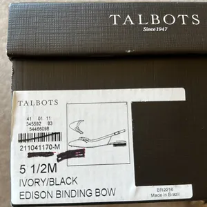 NIB TALBOTS EDISON BOW EMBOSSED SLINGBACK FLATS 100% Leather thumbnail 7