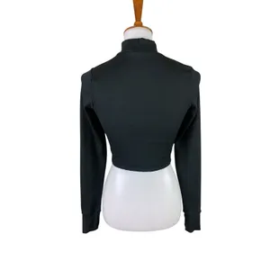 OFFLINE by Aerie Black Ribbed Turtleneck Crop Top Long Sleeve Slim Fit Small thumbnail 3