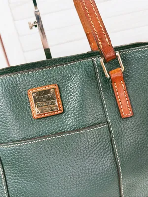 Dooney & Bourke Lexington Small Shopper Tote Bag Pebble Leather Dark Green Sage thumbnail 5
