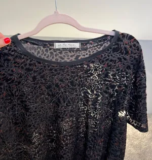 Free People Velvet Sheer Animal Print Tee thumbnail 3