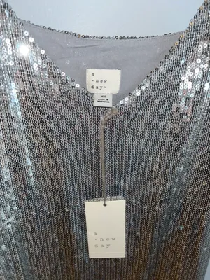 Silver Sequin Dress Size XS thumbnail 2
