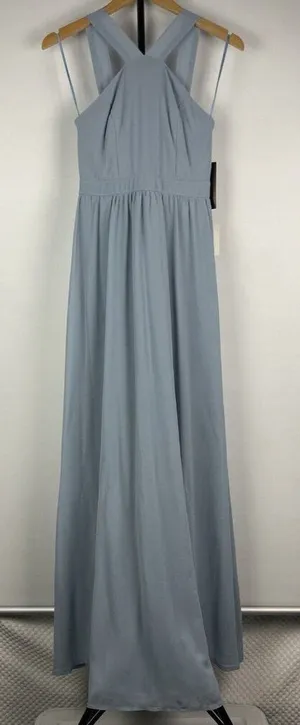 Lulu’s Light Blue Air of Romance Halter Neckline Maxi‎ Flowy Dress Size XS thumbnail 1