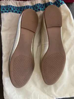 Tory Burch Claire Ballet Flats Spark Gold Metallic Leather Size 9 thumbnail 6
