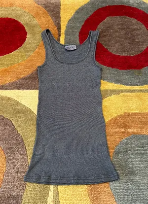 Michal Starts Dark Grey Sparkly Slim Tank Top Y2K Style Vintage Retro One Size thumbnail 1