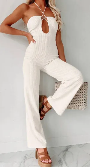 Nana Macs Always Slaying Textured Halter Jumpsuit thumbnail 1