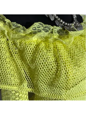 Simplee Apparel Retro rare neon mini dress mesh lace off shoulder cosplay pollypocket dollcore S thumbnail 10