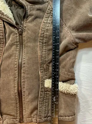 Big Chill Vintage Brown Corduroy Sherpa Collar Jacket Size L thumbnail 5